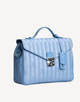 MARLY | Umhängetasche metallic silber/sky - seitlich
