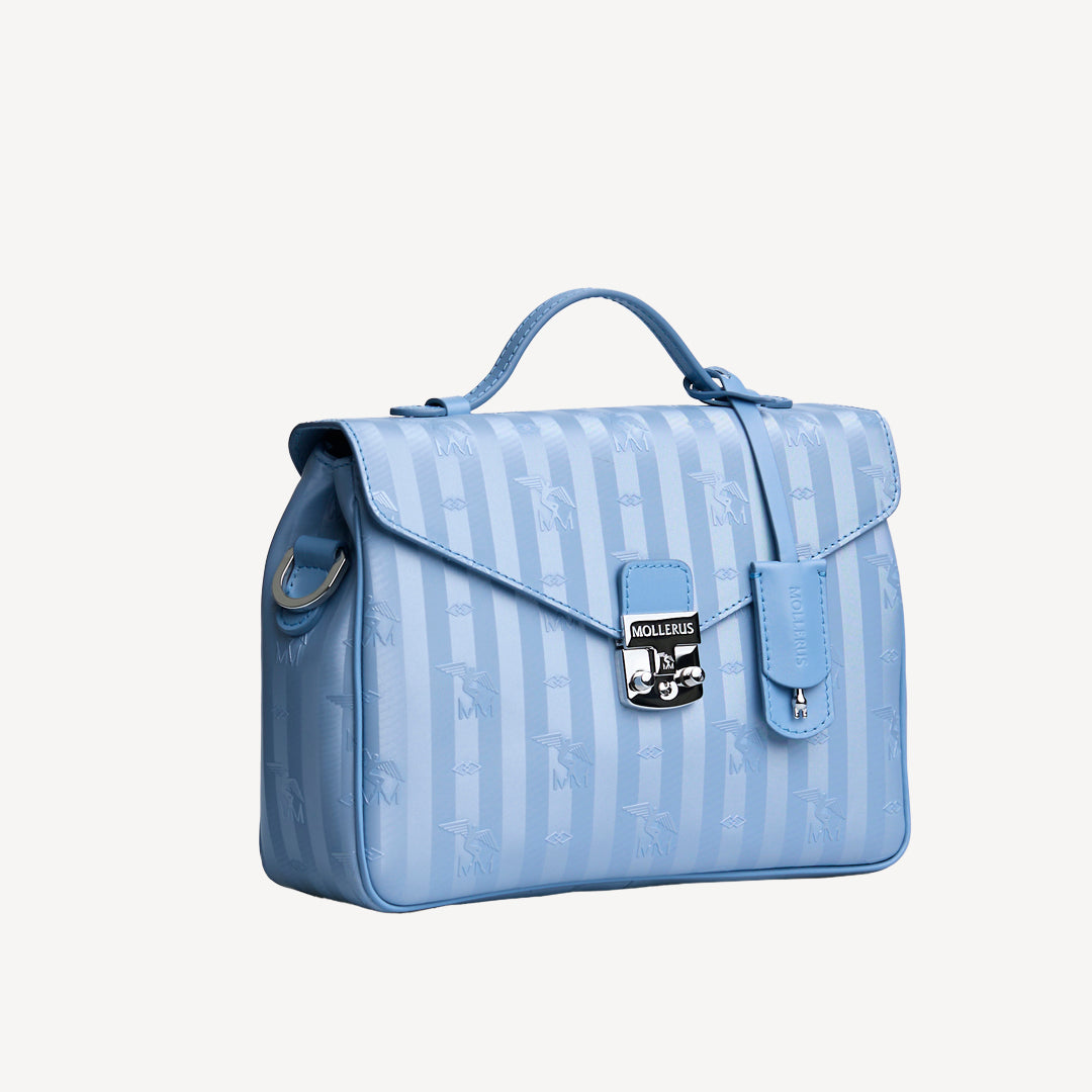 MARLY | Umhängetasche metallic silber/sky - seitlich
