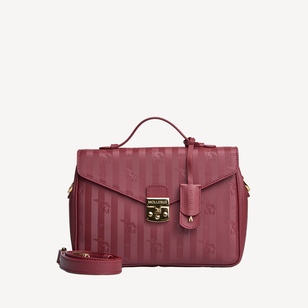 MARLY | Umhängetasche antique rot/gold - ON BODY
