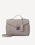 MARLY | Umhängetasche taupe grau/silber - front