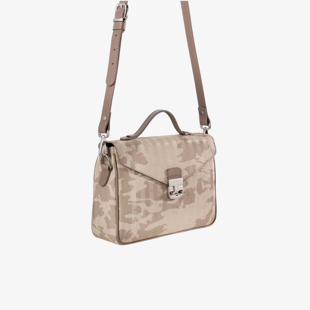 MARLY | Umhängetasche camouflage beige/silber - Seitlich