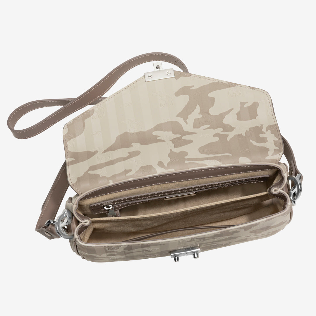 MARLY | Umhängetasche camouflage beige/silber - Von Innen