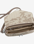 MARLY | Umhängetasche camouflage beige/silber - Von Innen
