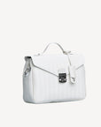 MARLY | Umhängetasche snow white/silber - seitlich