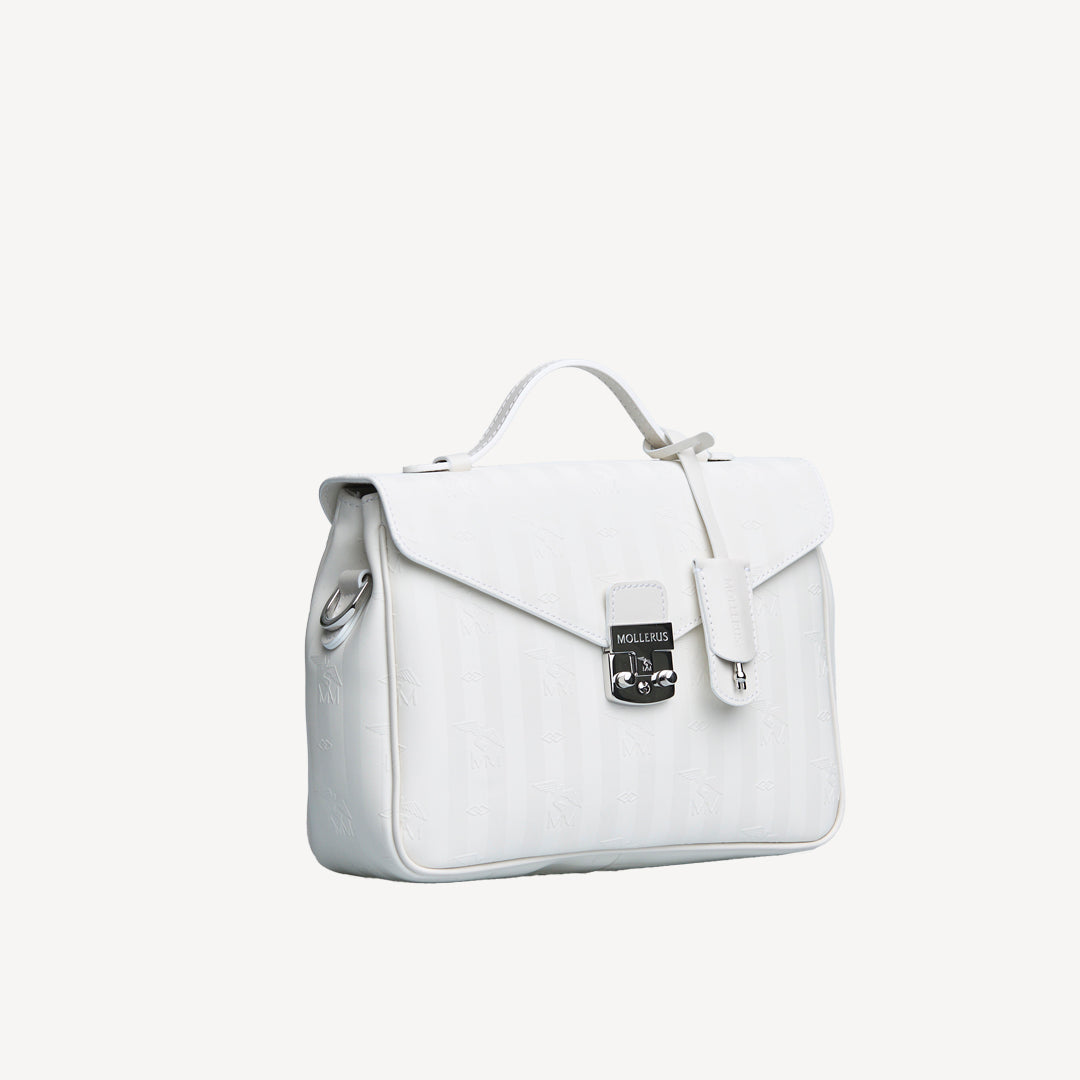 MARLY | Umhängetasche snow white/silber - seitlich