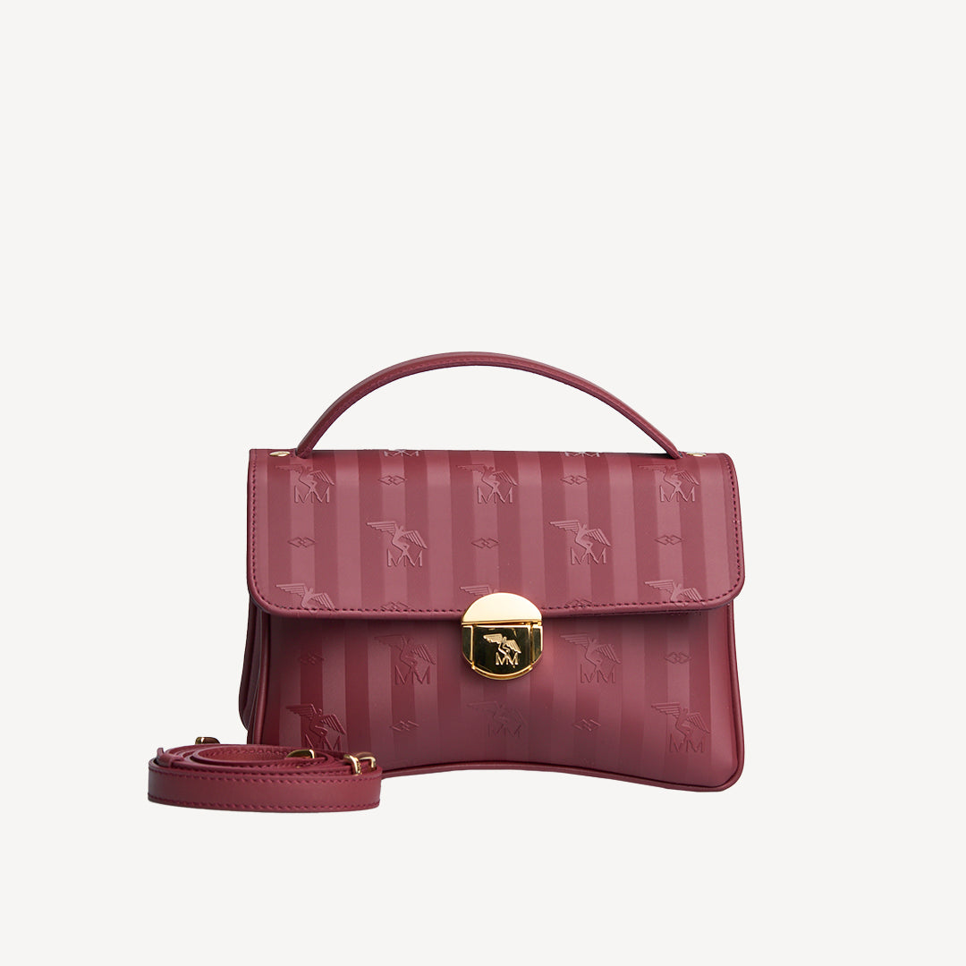 SIGNAU | Umhängetasche antique rot/gold - on body