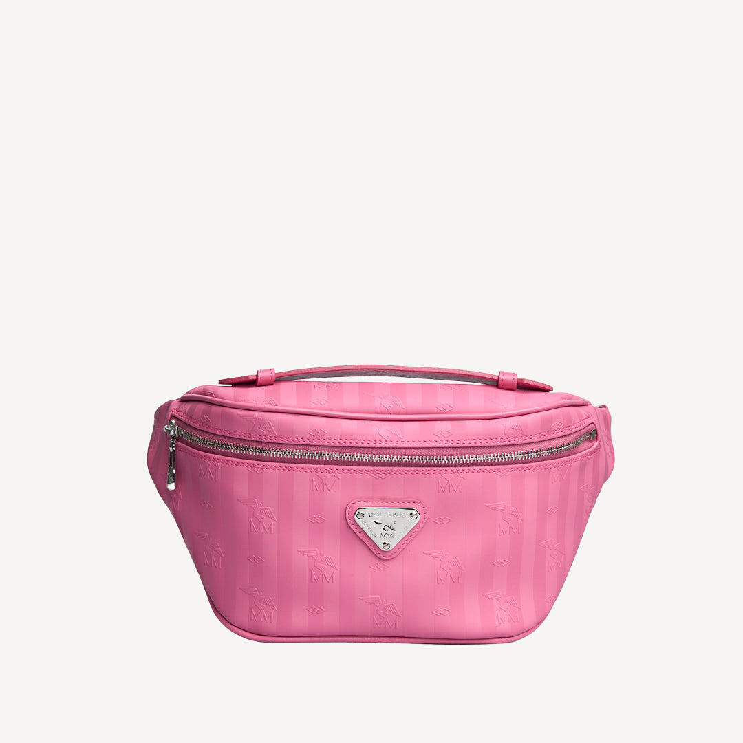 BRIENZ | Gürteltasche bubble pink/silber - frontal