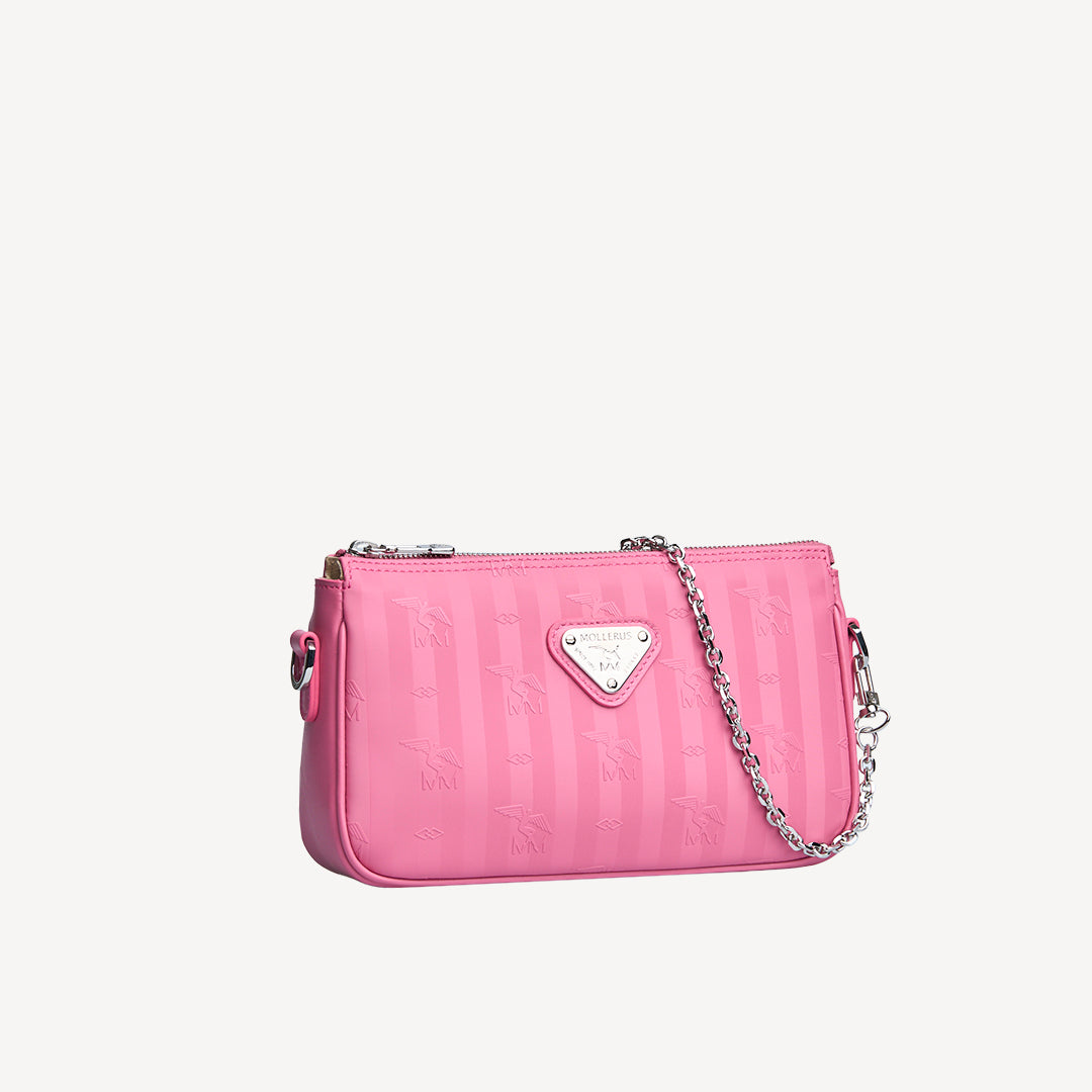 ZELL | Umhängetasche bubble pink/silber - seitlich