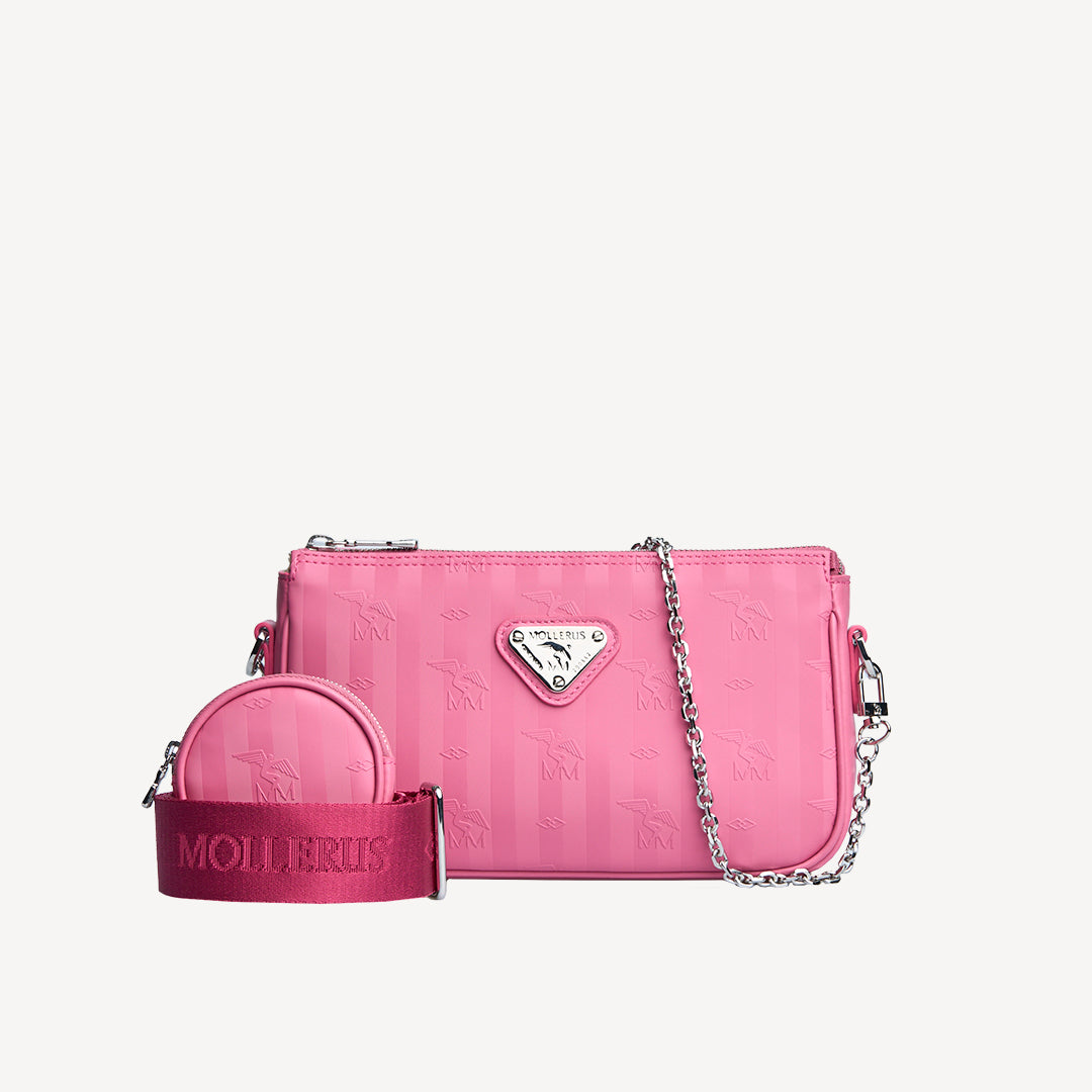 ZELL | Umhängetasche bubble pink/silber - FRONTAL