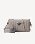 ZELL | Umhängetasche taupe grau/silber - frontal