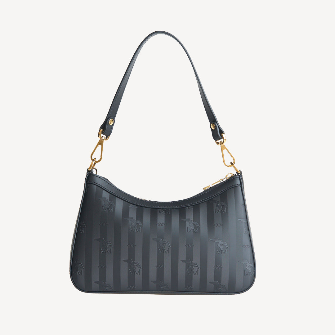CASTIEL | Schultertasche classic schwarz/gold - von hinten