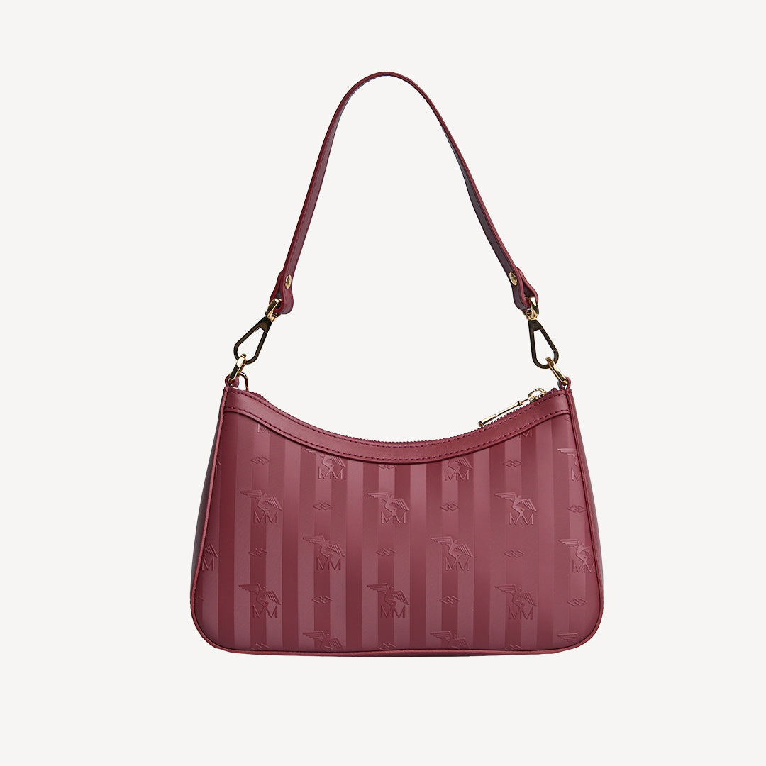 CASTIEL | Schultertasche antique rot/gold - von hinten