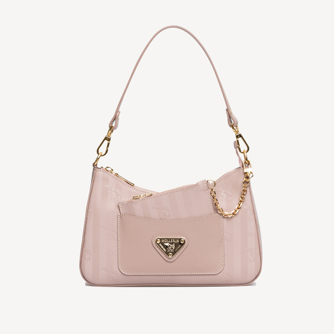 CASTIEL | Schultertasche soft rosè/gold - frontal