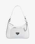 CASTIEL| Schultertasche snow weiss/silber - frontal
