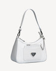 CASTIEL| Schultertasche snow weiss/silber - seitlich
