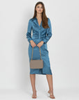 GOLDACH | Umhängetasche taupe grau/gold - full body