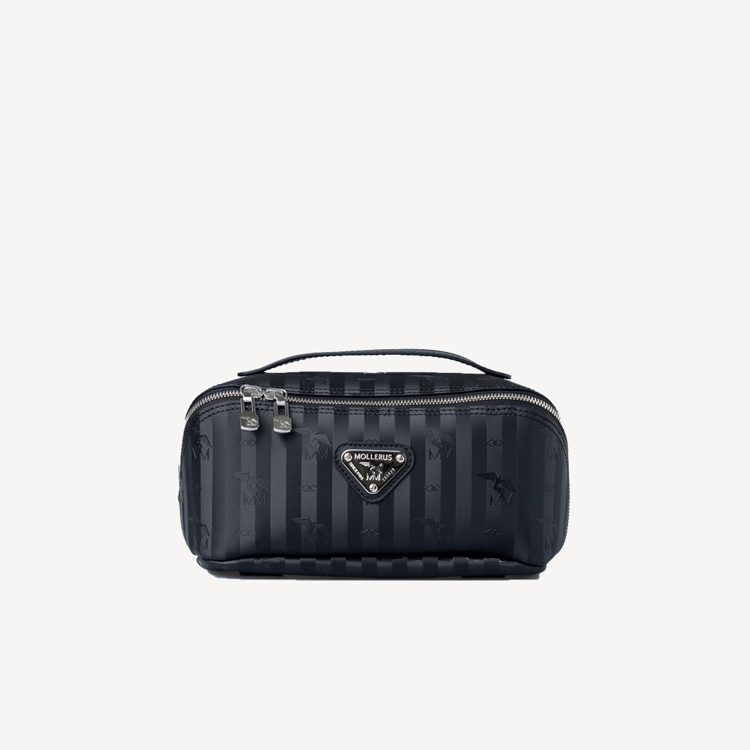 SERVAZ | Necessaire classic schwarz/silber - front
