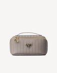 SERVAZ | Necessaire taupe grau/gold - front