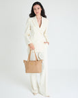 VALLON | Shopper cappuccino beige/gold - full body