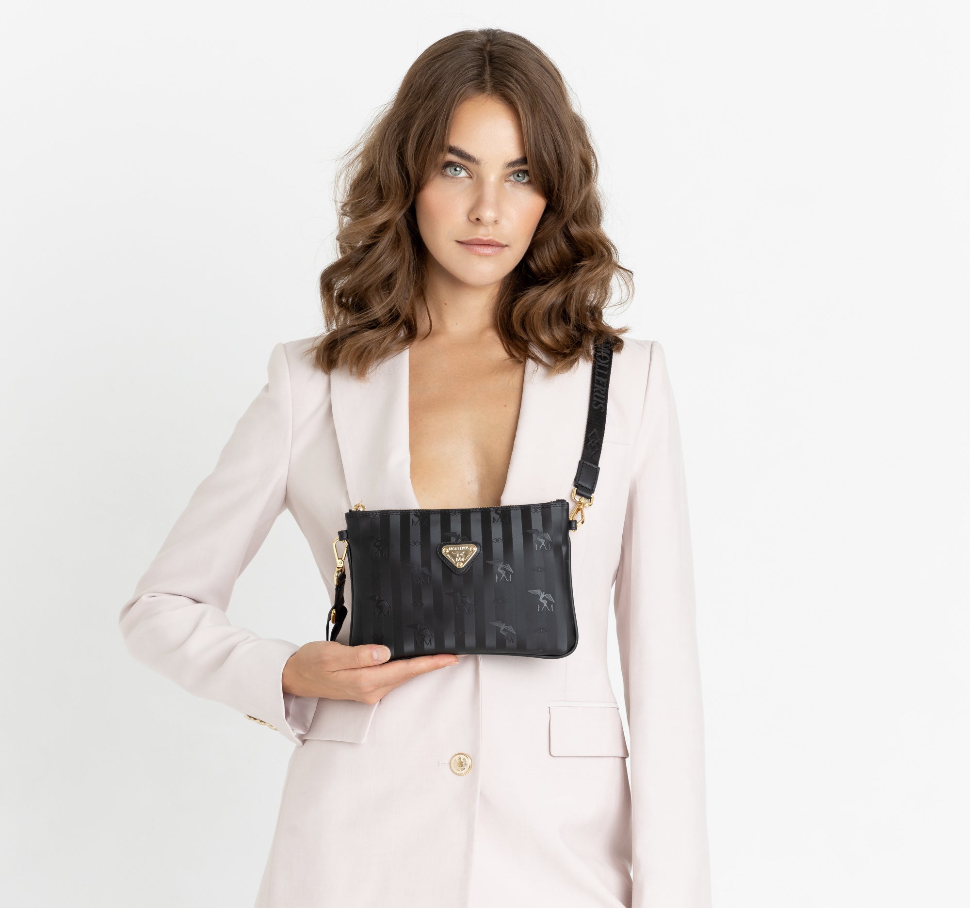 LYSSACH | Umhängetasche classic schwarz/gold - frontal