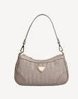 MOIRY | Schultertasche taupe grau/gold - frontal