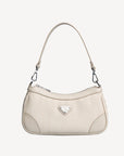 MOIRY | Schultertasche pearl weiss/silber - frontal