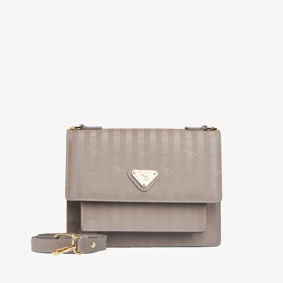 FEY | Umhängetasche taupe grau/gold - frontal
