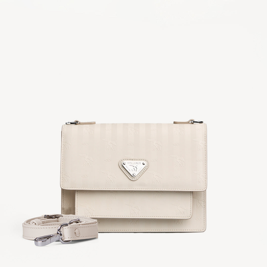 
FEY | Umhängetasche pearl weiss/silber - frontal