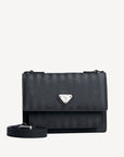 URSY | Umhängetasche classic schwarz/silber - frontal
