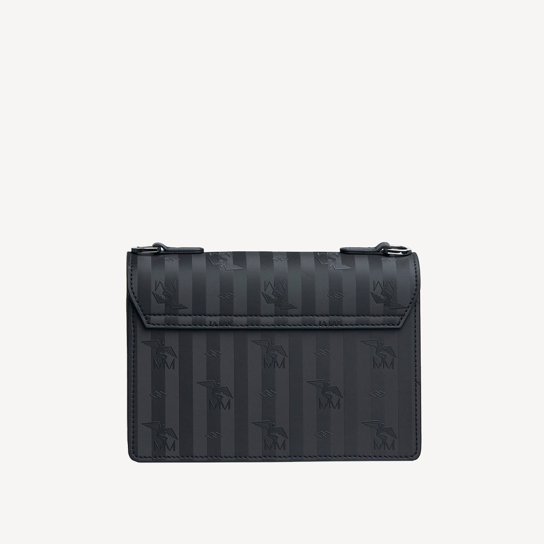 URSY | Umhängetasche classic schwarz/silber - von hinten