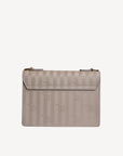 URSY | Umhängetasche taupe grau/gold - von hinten