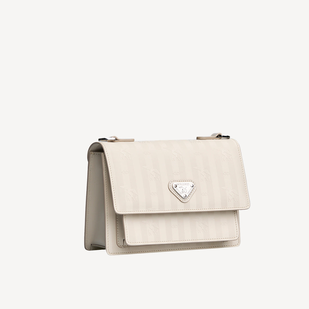 URSY | Umhängetasche pearl weiss/silber - seitlich