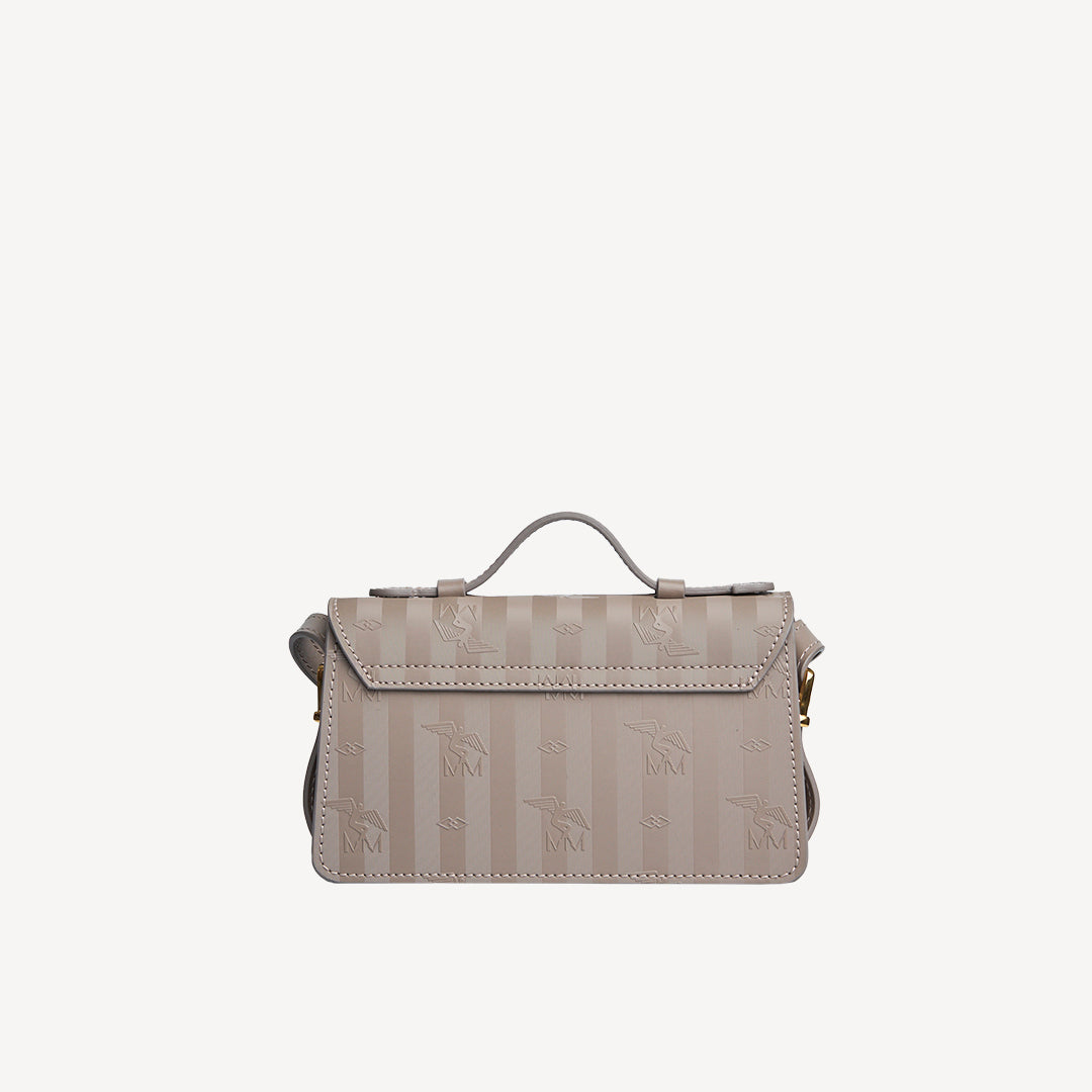 EGG | Umhängetasche taupe grau/gold - von hinten
