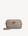 RIVAZ | Umhängetasche taupe grau/gold - frontal