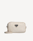 RIVAZ | Umhängetasche pearl weiss/silber - frontal