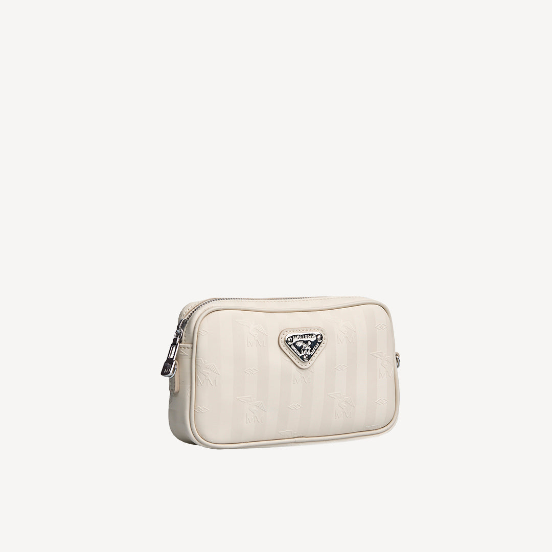 RIVAZ | Umhängetasche pearl weiss/silber - seitlich