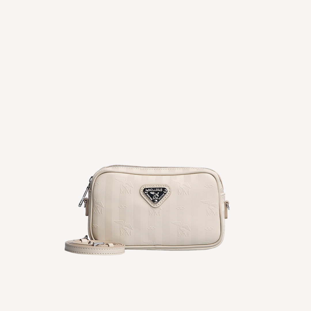 RIVAZ | Umhängetasche pearl weiss/silber - frontal