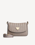 PIZY | Umhängetasche taupe grau/gold - frontal