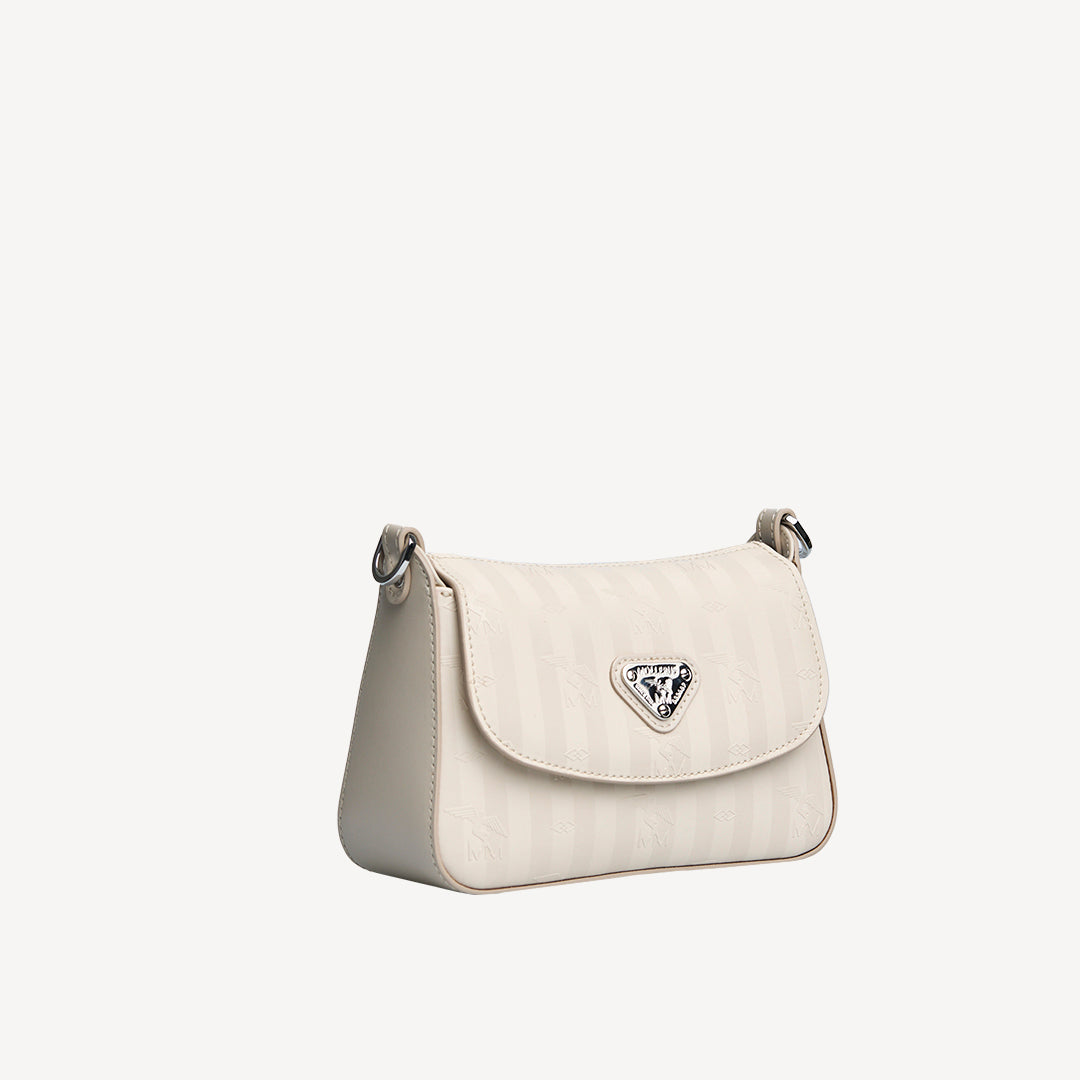 PIZY | Umhängetasche pearl weiss/silber - seitlich