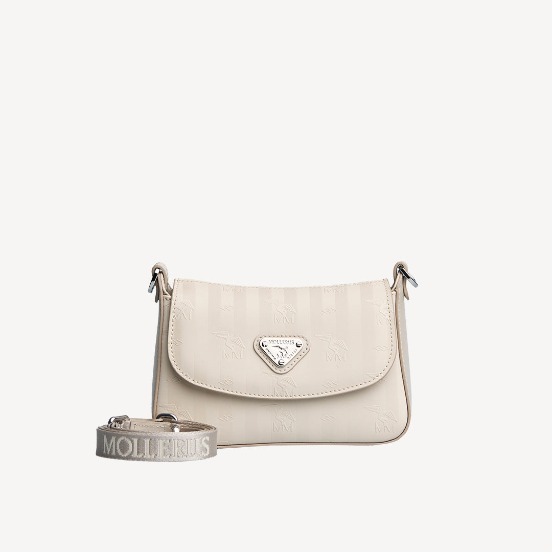 PIZY | Umhängetasche pearl weiss/silber - frontal