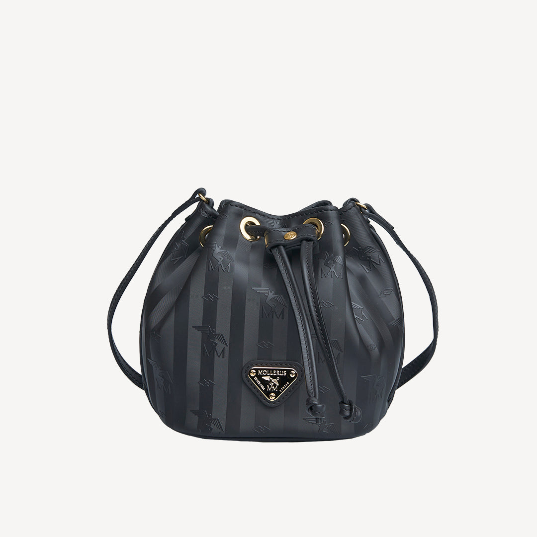 VERBIER |  Beuteltasche klein schwarz/gold - frontal