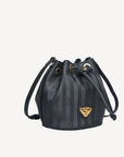 VERBIER |  Beuteltasche klein schwarz/gold - seitlich