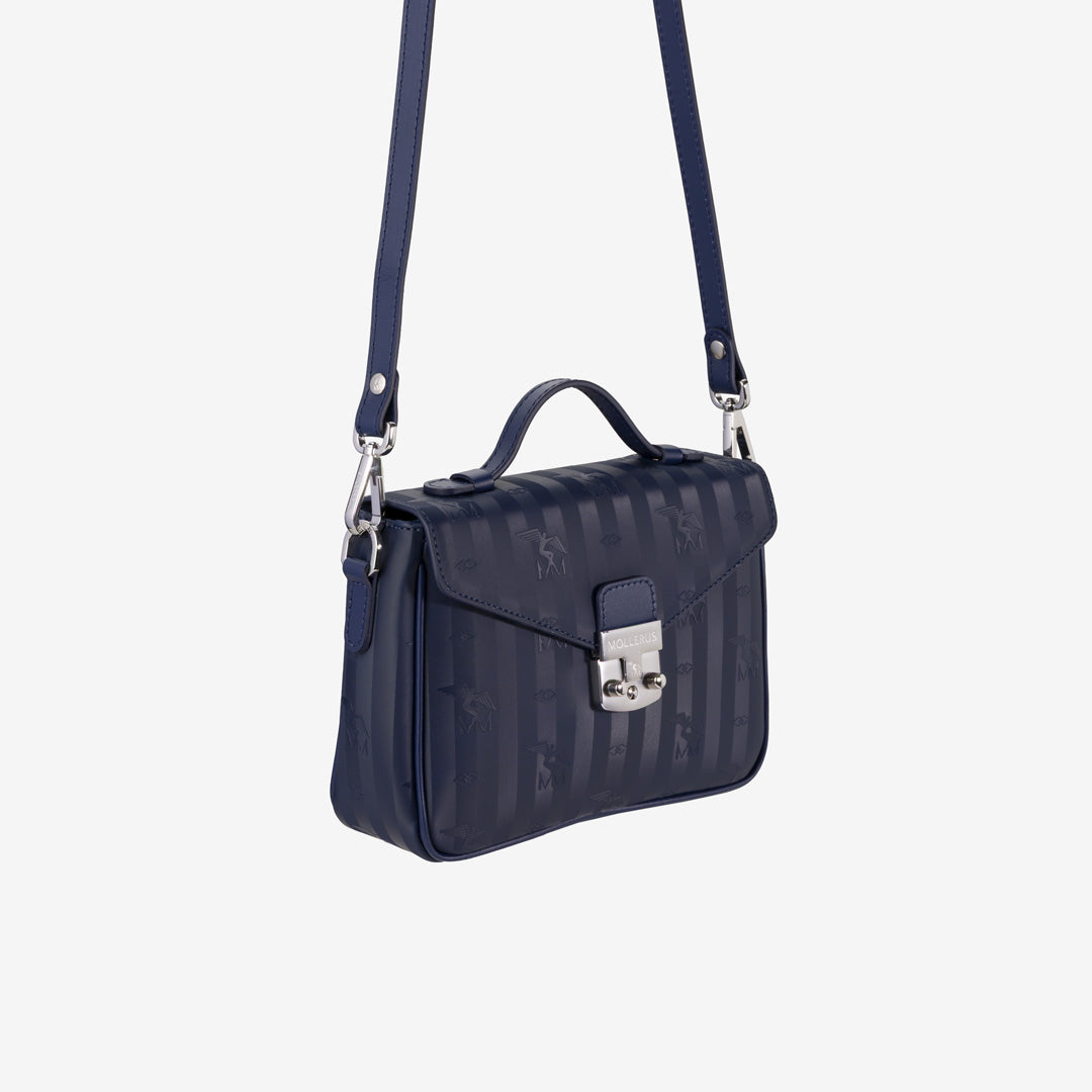 MEYRIN | Umhängetasche Midnight Blau/Silber - SEITLICH