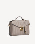 MEYRIN | Umhängetasche taupe grau/gold - seitlich