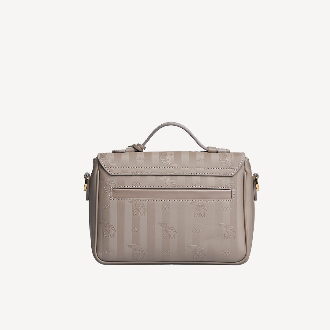 MEYRIN | Umhängetasche taupe grau/gold - von hinten