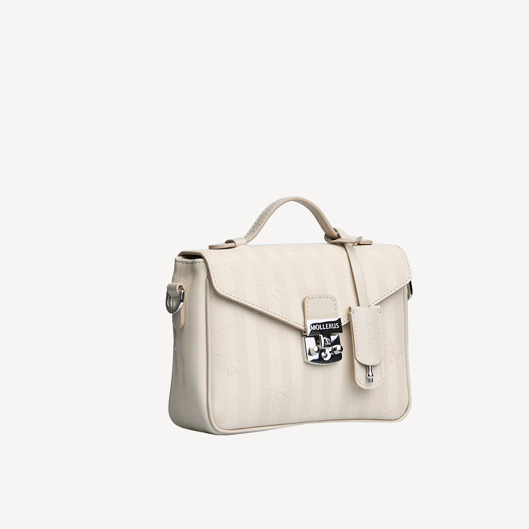MEYRIN | Umhängetasche pearl weiss/silber - seitlich