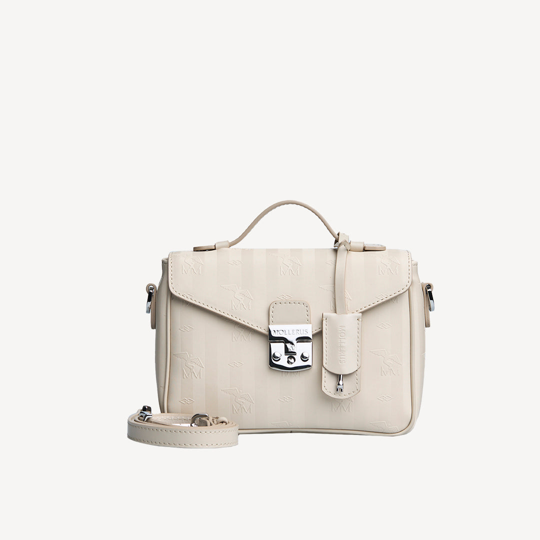 MEYRIN | Umhängetasche pearl weiss/silber - frontal