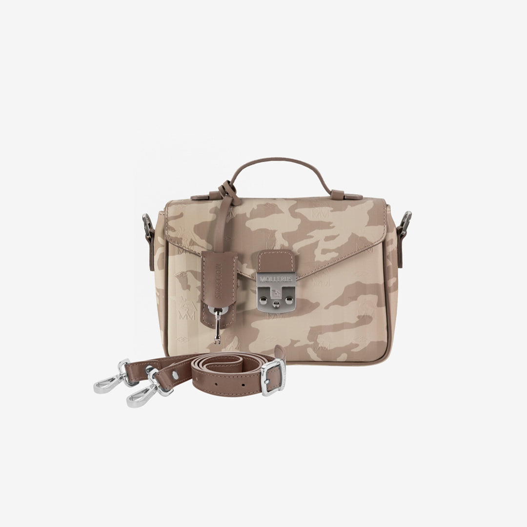 MEYRIN | Schultertasche camouflage beige/silber - FRONTAL