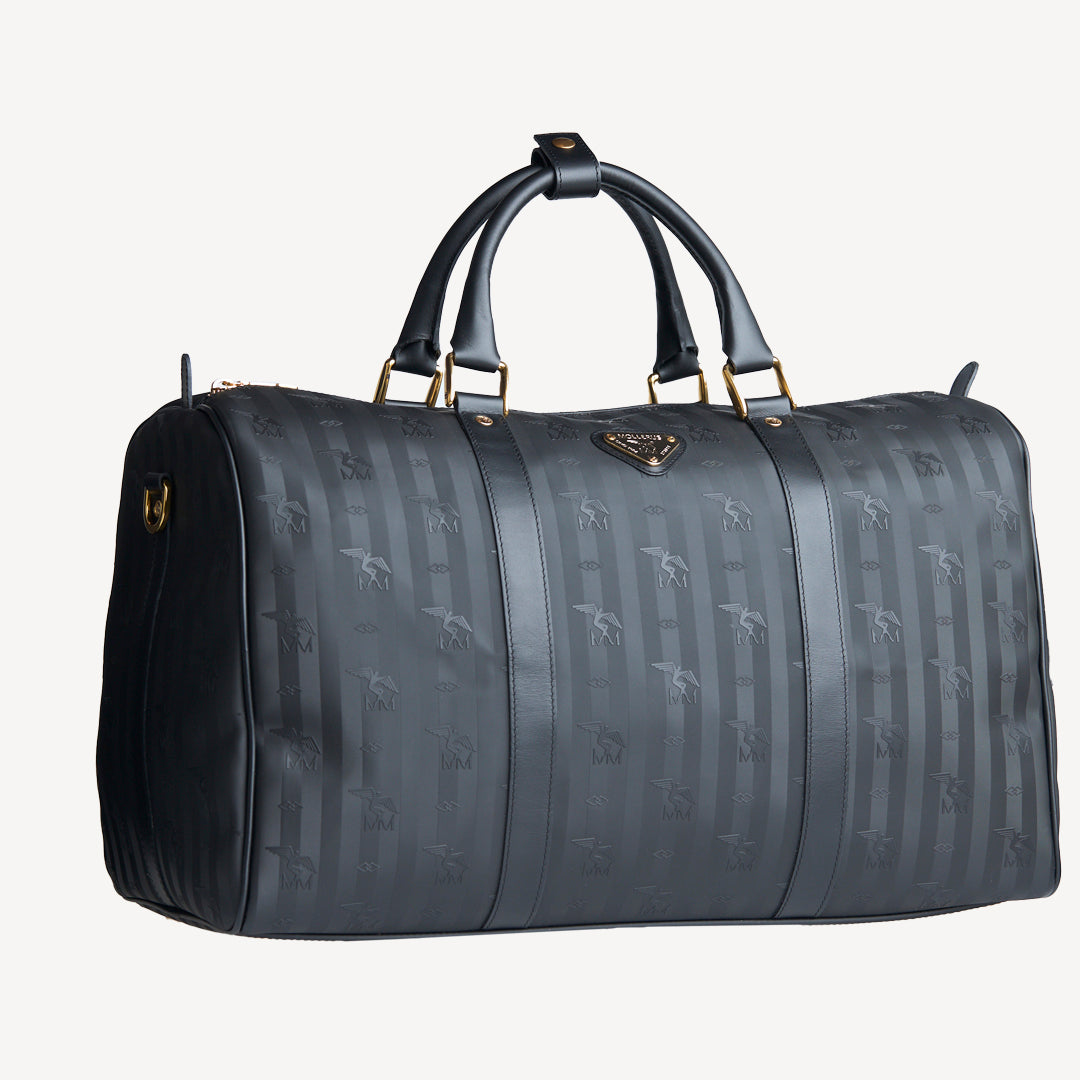 MADRID | Reisetasche classic schwarz/gold - seitlich