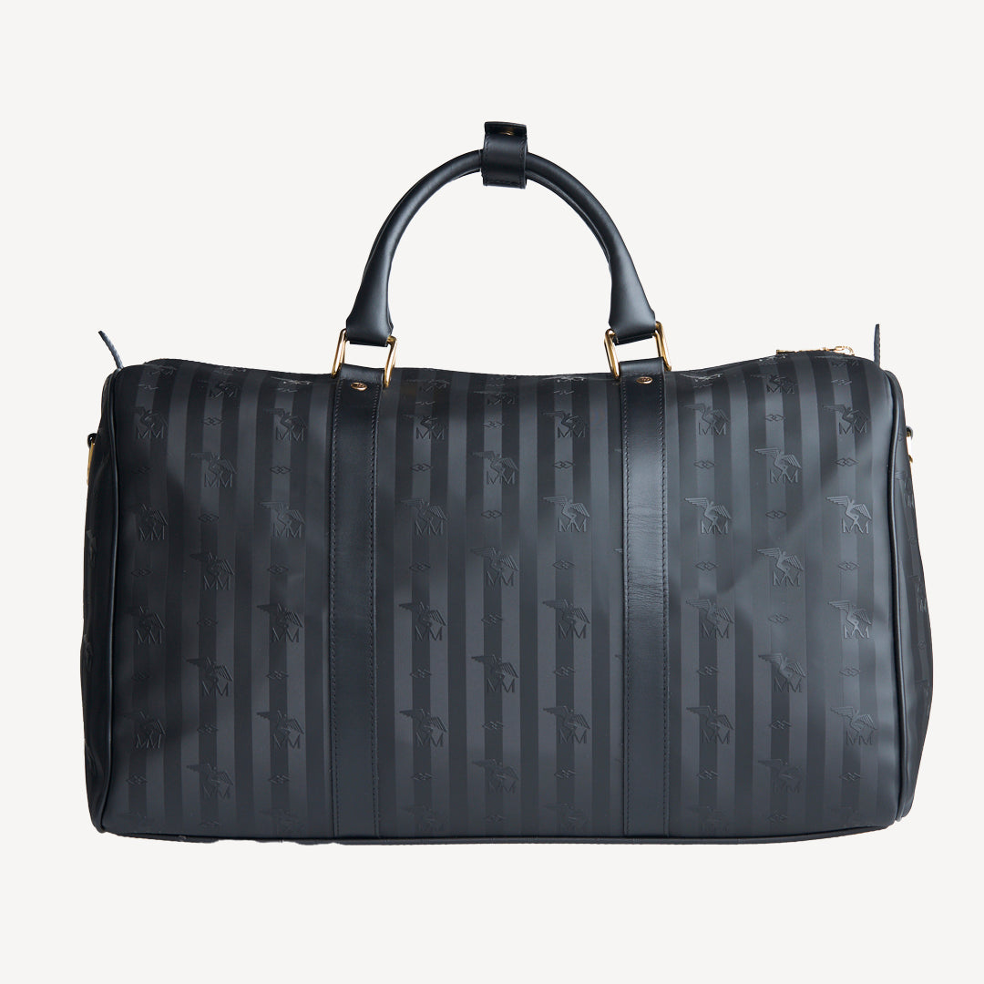 MADRID | Reisetasche classic schwarz/gold - von hinten